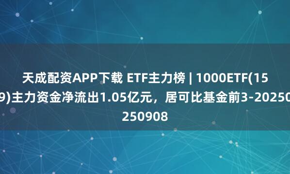 天成配资APP下载 ETF主力榜 | 1000ETF(159629)主力资金净流出1.05亿元，居可比基金前3-20250908